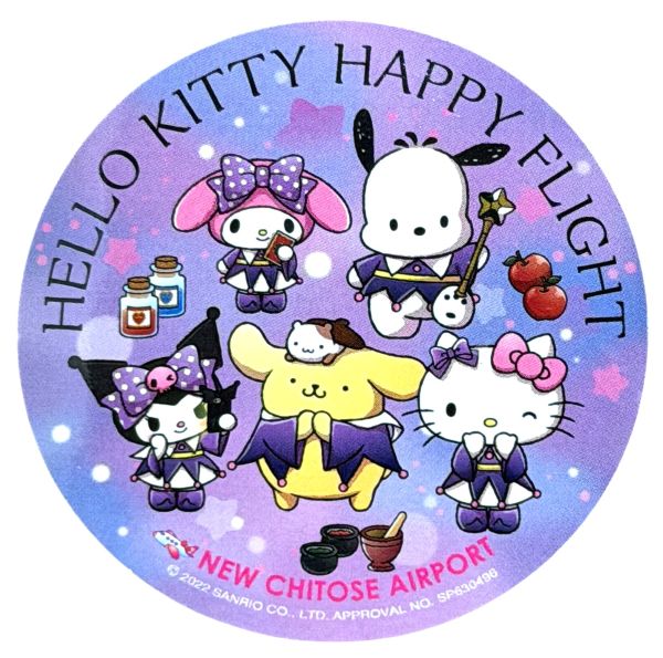 乐天商城 - 【期間限定ポイント10倍】訳有 ハローキティ ハッピーフライト ステッカー 紫 HELLO KITTY HAPPY FLIGHT STICKER 新千歳空港 航空機 CHITOSE シール コレクション