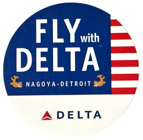 樂天商城 - デルタ航空 名古屋 デトロイト ステッカー FLY WITH DELTA NAGOYA DETROIT STICKER 飛行機 航空機 シール コレクション 旅行 USA アメリカ