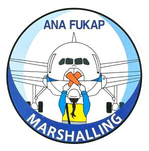 全日空 福岡空港 マーシャリング ステッカー ANA FUKUOKA AIRPORT STICKER 飛行機 旅客機 航空機 エアポート カスタム シール コレクション