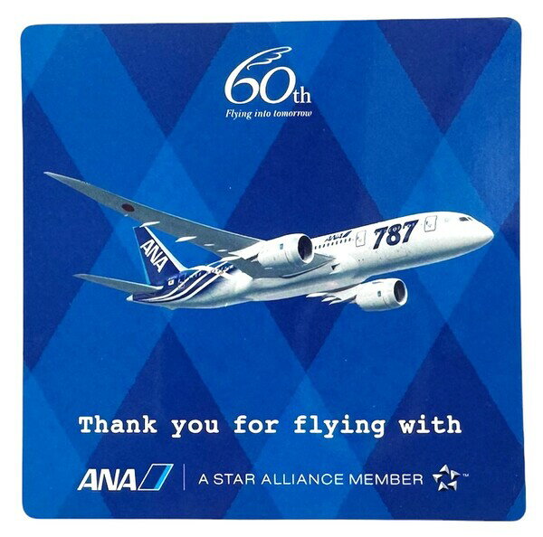 訳有 全日空 60周年 記念 ステッカー ANA 60th ANNIVERSARY STICKER 航空機 ボーイング BOEING 787 ジェット 旅行 シール コレクション