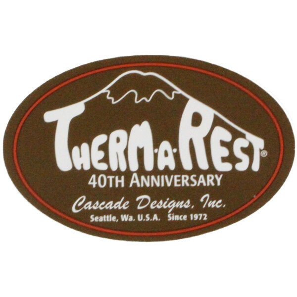 サーマレスト 四十周年記念 ステッカー オレンジ THERMAREST 40TH ANNIVERSARY STICKER 茶 シール コレクション マット キャンプ コット