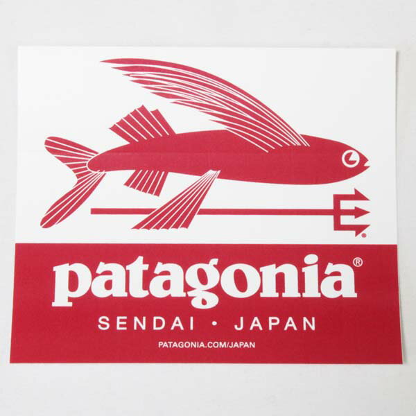 訳あり パタゴニア ステッカー センダイ ジャパン トライデントフィッシュ PATAGONIA SENDAI JAPAN FLYING FISH 飛魚 ご当地 仙台 シール