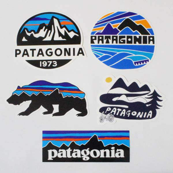 【期間限定ポイント5倍】訳あり パタゴニア ステッカー 光沢 5種セット PATAGONIA フィッツロイ ベア スコープ P6 ライツ 自転車 熊 STICKER シール ネコポス 新品