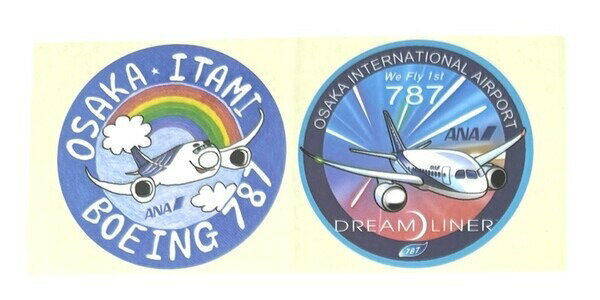 樂天商城 - 全日空 大阪国際空港 ドリームライナー ステッカー シート ANA DREAM LINER STICKER ボーイング 787 伊丹 航空機 旅行 シール コレクション
