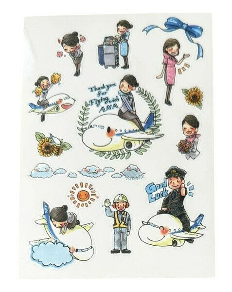 Rakuten - 全日空 クルー ステッカー シート ANA CREW STICKER 全日空 航空機 旅行 パイロット キャビンアテンダント CA メカニック コレクション