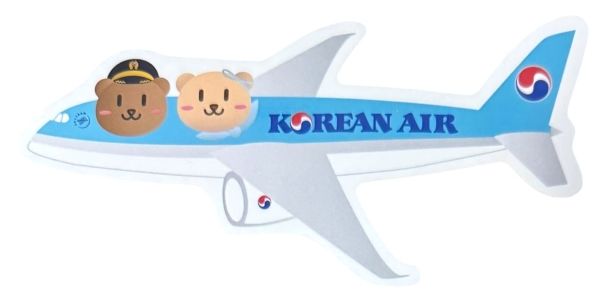 Rakuten - 大韓航空 ステッカー Korean Air STICKER コリアンエア パイロット テディベア 航空機 飛行機 旅行 シール エアライン コレクション 新品