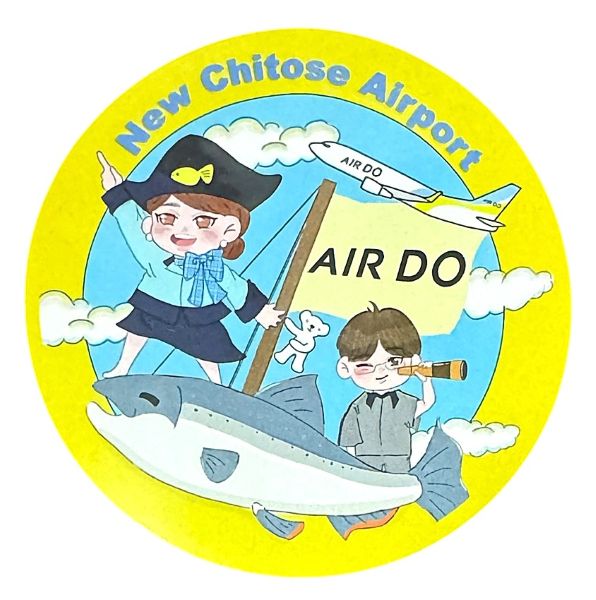 訳有 エア ドゥ 新千歳空港 ステッカー AIR DO NEW CHITOSE AIRPORT STICKER 飛行機 航空機 北海道国際航空 旅行 シール コレクション 新品