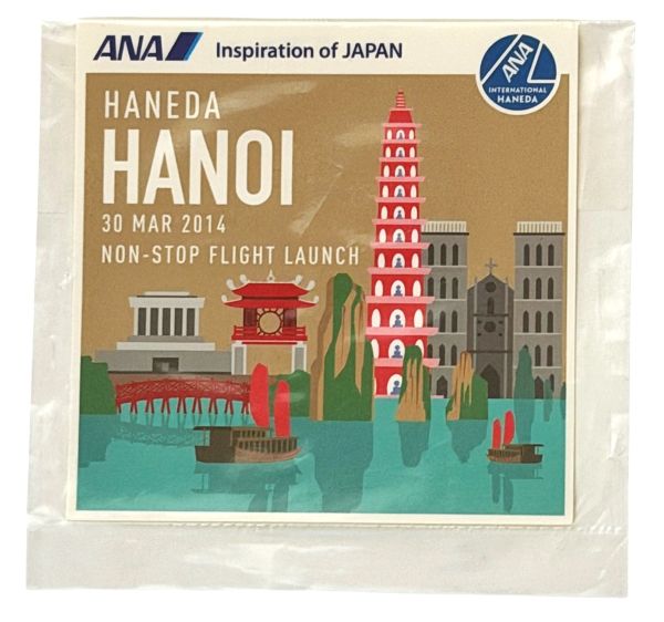 樂天商城 - 全日空 ハノイ ステッカー ANA HANOI STICKER INSPIRATION OF JAPAN 2014 羽田 ベトナム 直行便 就航記念 航空機 シール コレクション 新品
