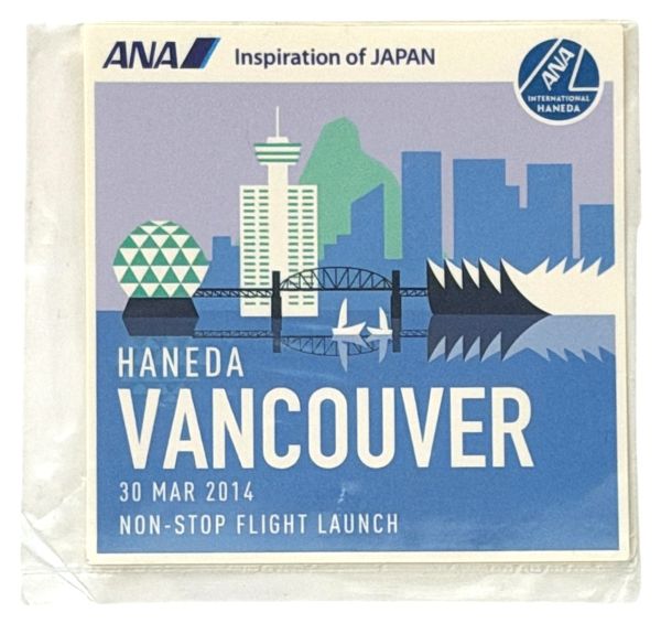 樂天商城 - 全日空 バンクーバー ステッカー ANA VANCOUVER STICKER INSPIRATION OF JAPAN 直行便 就航 記念 航空機 シール 旅行 コレクション 新品