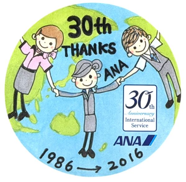 樂天商城 - 全日空 国際線定期便就航30周年 ステッカー ANA 30th ANNIVERSARY INTERNATIONAL STICKER CA クルー 記念 航空機 シール コレクション 新品