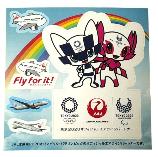 樂天商城 - 日本航空 × 東京 2020 オリンピック ステッカー シート 小 TOKYO JAL STICKER 五輪 キャラクター 虹 航空機 ジェット シール コレクション