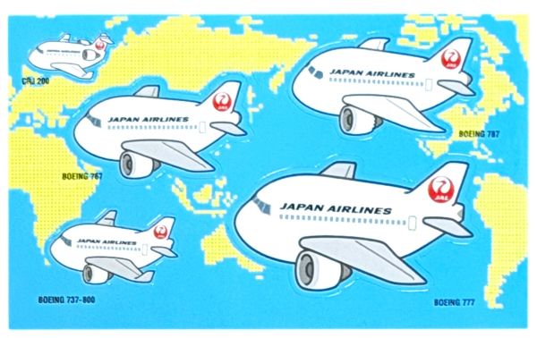 樂天商城 - JAL 航空機 ステッカー 5種 シート 地図 水色 日本航空 ボーイング 737 767 777 787 BOEING CRJ 200 STICKER セット 飛行機 シール 新品