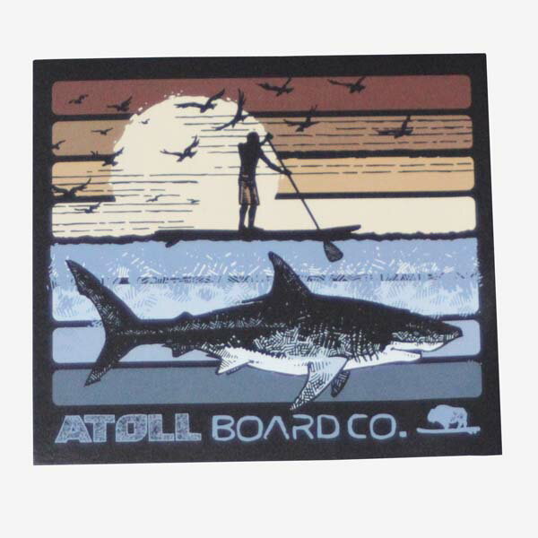 Rakuten - 訳有 希少 アトール ボード シャーク ステッカー ATOLL BOARD CO. STICKER 鮫 スタンドアップパドル パドルボード シール SAP サーフ デコ