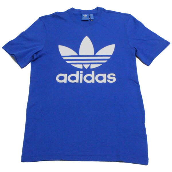 訳あり アディダス 海外 オリジナルス トレフォイル ロゴ Tシャツ 青 白 BK7161 半袖 ADIDAS TOREFOIL LOGO TEE ブルー デカロゴ 新品