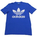 訳あり アディダス 海外 オリジナルス トレフォイル ロゴ Tシャツ 青 白 BK7161 半袖 ADIDAS TOREFOIL LOGO TEE ブルー デカ...