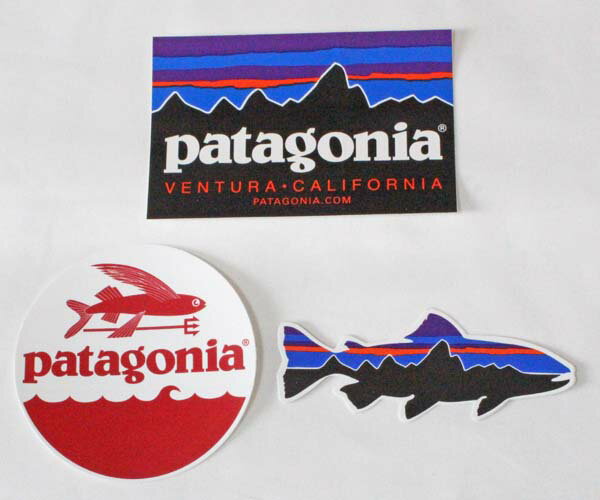 訳あり パタゴニア ステッカー 3種セット PATAGONIA STICKERS SET フィッツロイ ベンチュラ トラウト トライデントフィッシュ シール 新品