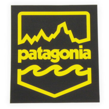 訳あり パタゴニア ステッカー バッジ PATAGONIA シール 黒 黄色 フィッツロイ 波 ウェーブ ロゴ シール デカール カスタム 廃番 STICKER