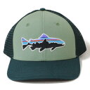 【期間限定ポイント3倍】パタゴニア フィッツロイ トラウト トラッカーハット 緑系 PATAGONIA FITZROY TROUT TRUCKER HAT SEGN 鱒 釣 魚 CAP フライ 帽子 キャップ