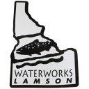 【期間限定ポイント10倍】ウォーターワークス ラムソン ステッカー 白 黒 WATERWORKS LAMSON シール ネコポス 同梱可 アメリカ USA フライフィッシング リール 魚 新品