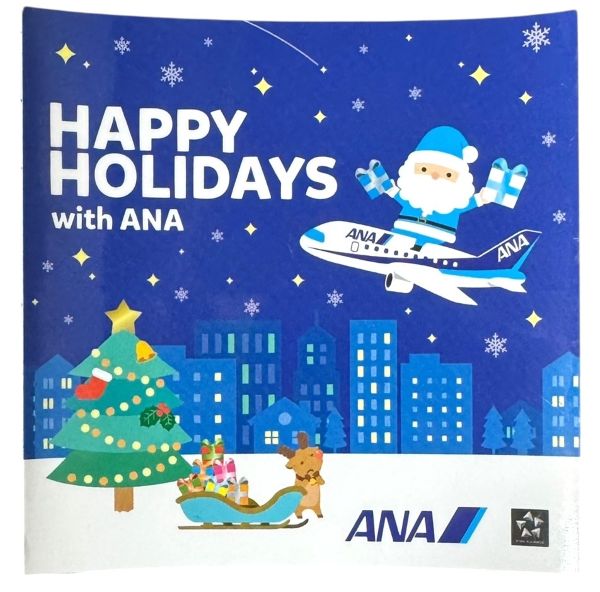 樂天商城 - 全日空 ハッピー ホリデー クリスマス ステッカー サンタ HAPPY HOLIDAYS WITH ANA STICKER キャンペーン 非売品 XMAS 航空機 シール 新品