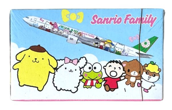 樂天商城 - エバー航空 × サンリオ トランプ EVA AIR キャラクター キティ マイメロディ キキララ 航空機 ノベルティ コラボ シール コレクション 新品