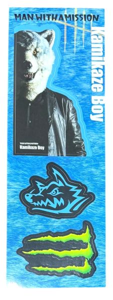 訳有 マンウィズ ア ミッション × モンスターエナジー カミカゼ ボーイ ステッカー シート 青 MAN WITH A MISSION STICKER MONSTER シール