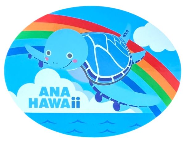 ANA ハワイ ラニ ステッカー 青 HAWAII STICKER 全日空 航空機 フライングホヌ 旅行 FLYING HONU HND STYLE シール 亀 羽田 コレクション