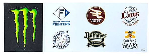 モンスターエナジー プロ野球 パリーグ ステッカー シート MONSTER STICKER コラボ 日ハム 楽天 ライオンズ ホークス オリックス シールの商品画像