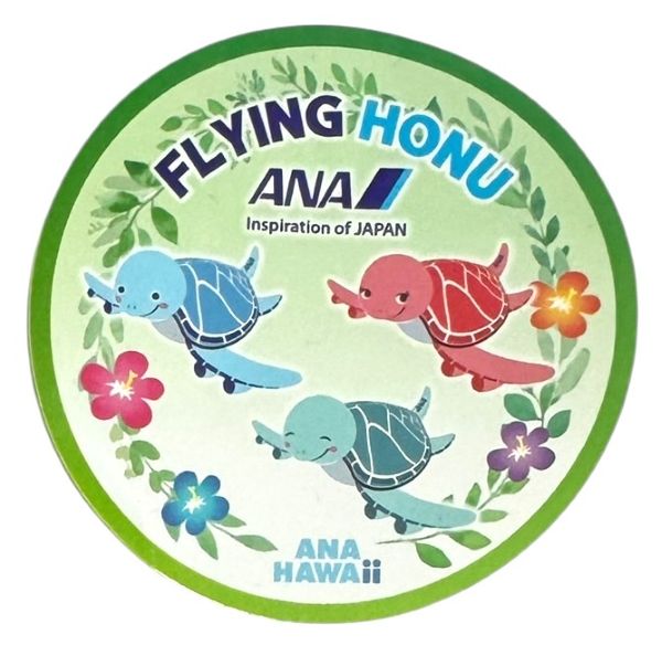訳有 ANA ハワイ フライングホヌ ステッカー HAWAII STICKER 全日空 航空機 AIRBUS FLYING HONU エアバス A380 シール 亀 絵 コレクション