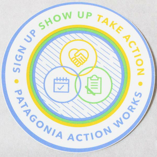 樂天商城 - 【期間限定ポイント10倍】【マニア・コレクター】パタゴニア アクションワークス キャンペーン ステッカー 白 PATAGONIA ACTION WORKS STICKER 非売品 丸 円形 シール デカール 新品