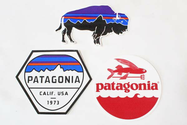 訳あり パタゴニア ステッカー 3種セット PATAGONIA STICKERS SET フィッツロイ ヘックス バイソン トライデントフィッシュ シール 新品