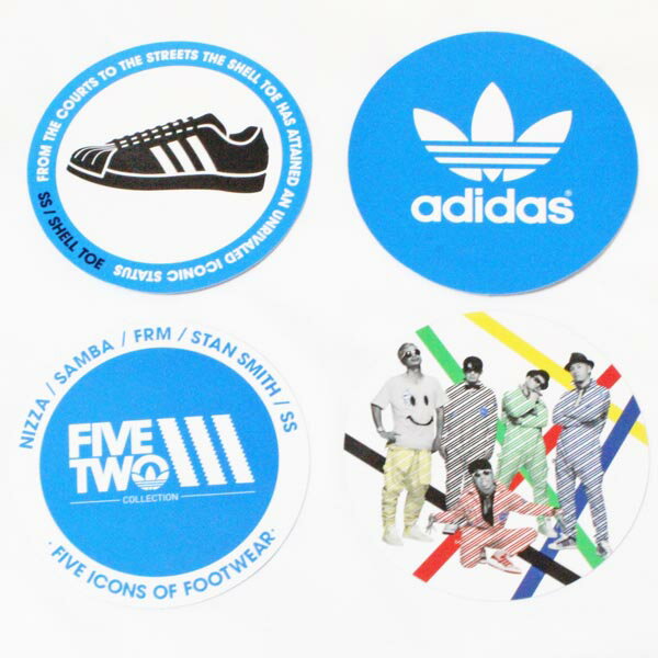 アディダス スリーストライプス 誕生60周年 FIVE-TWO 3 ステッカー 4枚セット ADIDAS シール オリジナルス スーパースター リップスライム