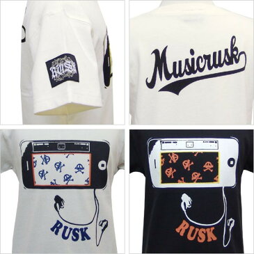 NEXT WALL RUSK MUSIC RUSK 半袖Tシャツ 男の子 ボーイズ アメカジ キッズ ジュニア 子供服 Tシャツ ラスク 半袖 プリント スカル ロック ロゴ「330-31」