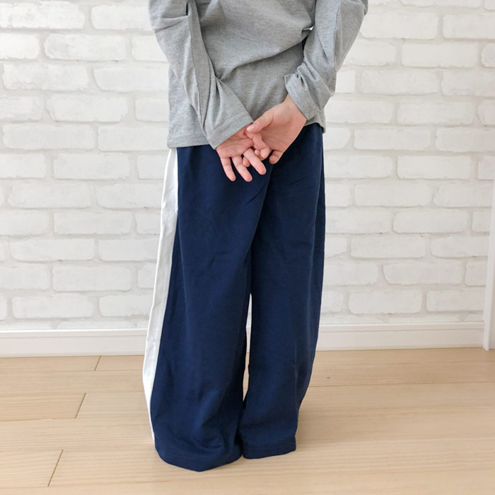 【メール便送料無料】NEXTWALLラインワイドパンツ子供服キッズ女の子ガールズロングパンツミニ裏毛韓国子供服無地ジュニアダンス長ズボン150cm160cmボトムス「218-12」