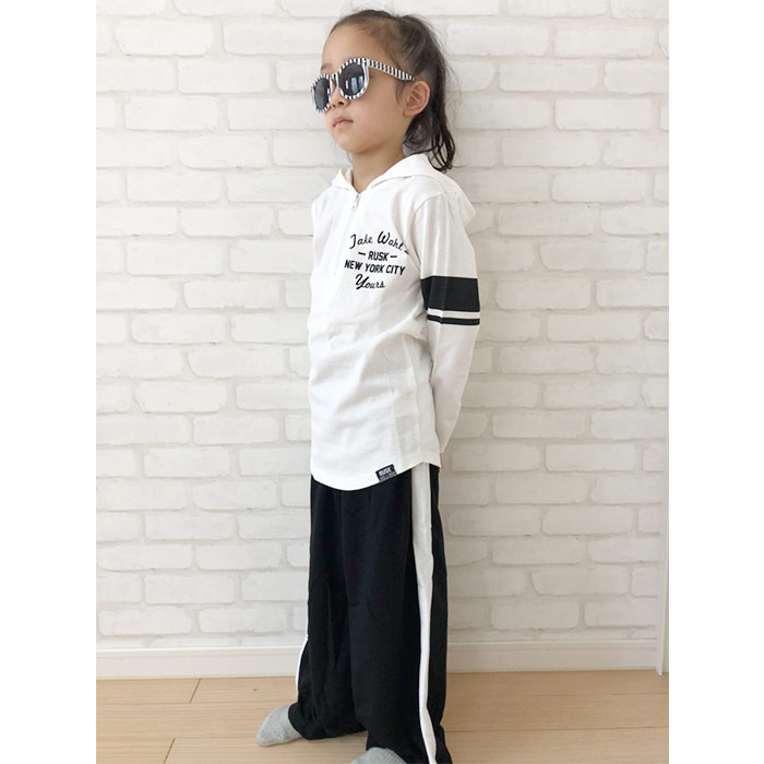 【メール便送料無料】NEXTWALLラインワイドパンツ子供服キッズ女の子ガールズロングパンツミニ裏毛韓国子供服無地ジュニアダンス長ズボン150cm160cmボトムス「218-12」