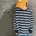 【送料無料】オーバーサイズボーダーロンT キッズ 長袖Tシャツ 子供服 男の子 女の子 ボーダーTシャツ ティーシャツ BIGtシャツ ビッグシルエット ビック おしゃれ 可愛い ジュニア 韓国子供服 110cm 120cm 130cm 140cm 150cm 160cm「514-105」