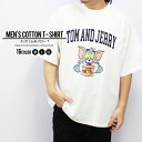 【送料無料】トム&ジェリー メンズ 半袖Tシャツ プリントTシャツ トムとジェリー トムジェリ ブランド グッズ BIGシルエット ビック ビッグ オーバーサイズ バックプリント M L XL 夏物 夏服「T23-100」