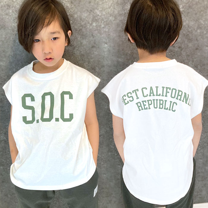 【送料無料】ノースリーブTシャツ キッズ 子供服 男の子 女の子 プリントTシャツ ...