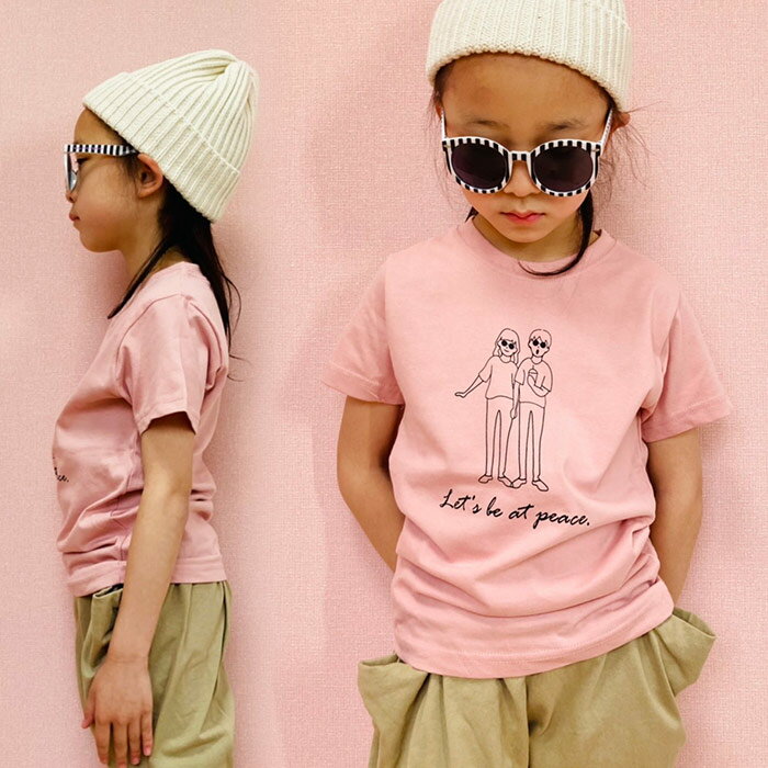 キッズTシャツ子供服半袖クルーネック男の子女の子ボーイズガールズプリント手書き風ロゴジュニアアメカジ110cm120cm130cm140cm150cm160cm「521-107.108」
