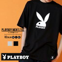 【送料無料】メンズ 半袖 Tシャツ PLAYBOY プレイボーイ プリント 半袖 ビッグ BIG クルーネック 半ラバープリント ロゴ レディース カジュアル ...