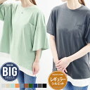 【送料無料】レディース メンズ Tシャツ 半袖 5分丈 5分袖 ビッグ BIG オーバーサイズ クルーネック プリント レイヤード カジュアル M L XL 「822-106.107」