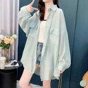 【送料無料】レディース BIGシャツ ビッグシルエット 大きめ ゆったり バックプリント 長袖 カジュアル アメカジ 韓国ファッション M L XL「M234」