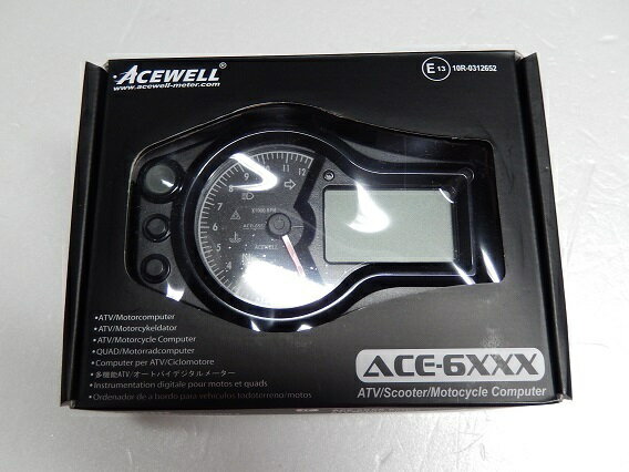 ACEWELL エースウェル 多機能針式タコメーター デジタルスピードメーター ACE-6552 12000rpm マルチメーター