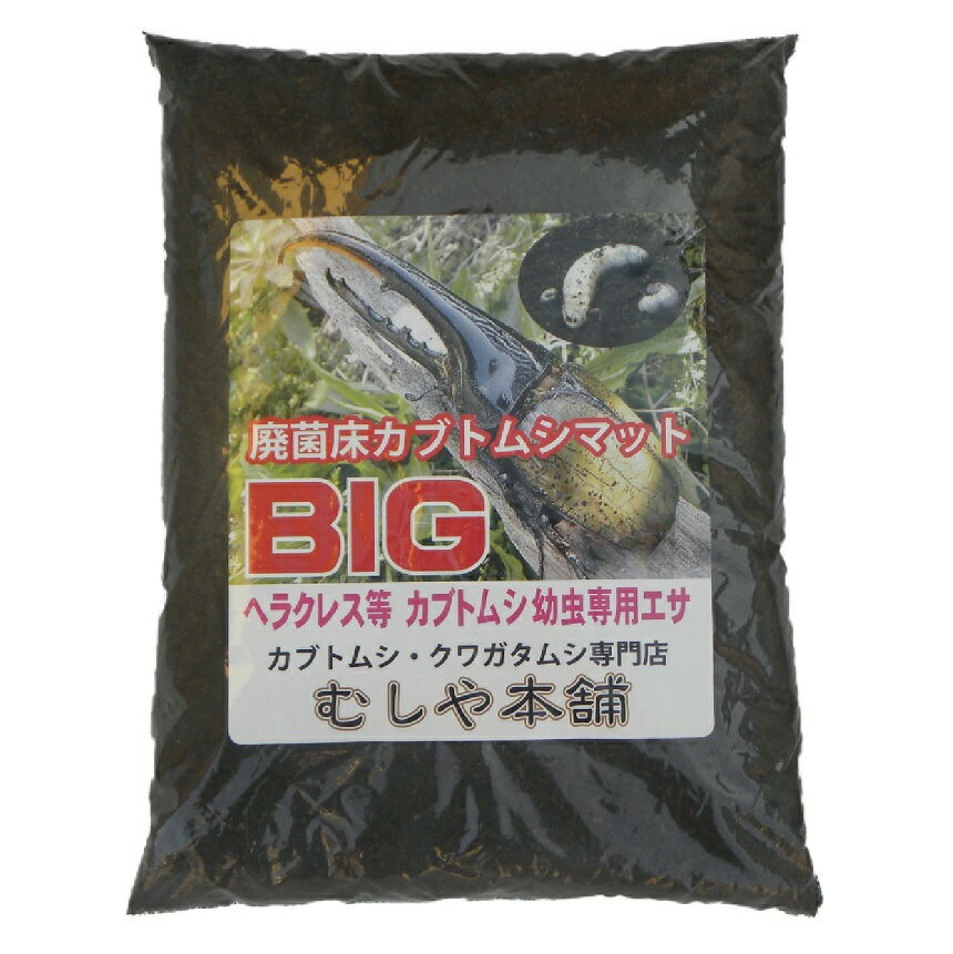 むしや本舗【高カロリー！廃菌床発酵カブトムシ マット「BIG」】昆虫マット／かぶとむし／カブトムシ幼虫のエサ／ヘラクレス幼虫のエサ／カブトムシマットビッグ