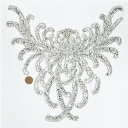 スパンコール モチーフ ワッペン シルバー 約32cm 1枚 ■ 材料 スパン ビーズ キラキラ ポイントコスチューム チア バトン 新体操 手作り 手芸 ハンドメイド ■