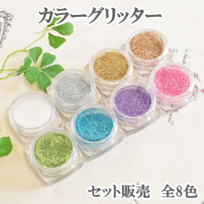 カラーグリッター8色セット ゆうパケット送料無料 《 ネイルパーツ レジン UVレジン レジン液 uv クラフト レジン液 アクセサリーパーツ 手芸 djh23 》