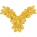 スパンコール モチーフ ワッペン ゴールド 約26cm 1枚 ■ 材料 スパン ビーズ キラキラ ポイントコスチューム チア バトン 新体操 手作り 手芸 ハンドメイド ■