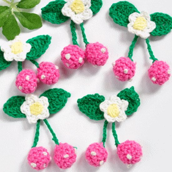 さくらんぼ 5個セット 《 モチーフ チェリー 入園 入学 djh23 》