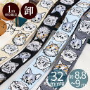 【1m単位/卸売り】 インド 刺繍 リボン 洋 ネコ 約32mm幅 約8.8~9m ■ ねこ 猫 アニマル 動物 インド刺繍 インドリボン インド刺繍リボン チロリアンテープ 刺しゅう ブレード 刺繍テープ アクセサリー 洋風 手作り ハンドメイド ■