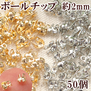 【クーポン配布中】ボールチップ 約2mm 50個 全2色 ■ Vカップ Vチップ 貝チップ エンドパーツ 金具 アクセサリー パーツ 材料 ネックレス パール ...